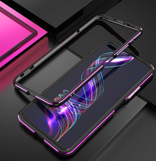 For Huawei Honor V30 Aluminum Alloy Shockproof Protective Bumper Frame(Black Purple) - Honor Cases by buy2fix | Online Shopping UK | buy2fix
