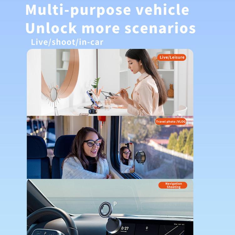 Q89 Foldable Vacuum MagSafe Magnetic Suction Cup Phone Holder(Silver) - Universal Car Holders by buy2fix | Online Shopping UK | buy2fix