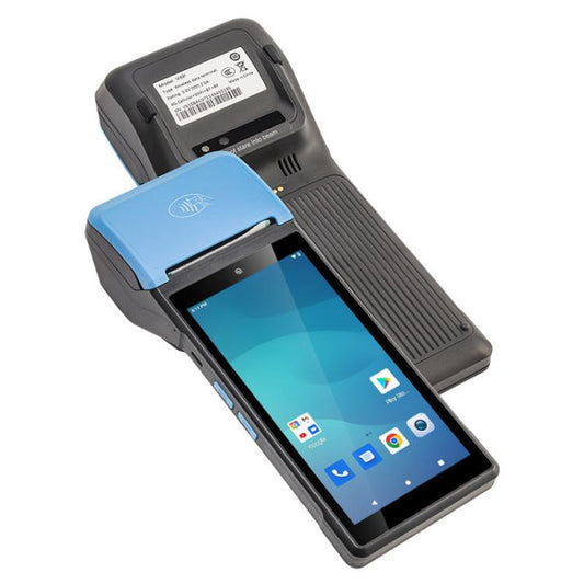 UNIWA V6P Thermal Label Printer Handheld PDA, 2GB+16GB, 5.45 inch Android 12 Mediatek MT6761 Quad Core, NFC, Network: 4G, Plug:EU Plug(Black Blue) - UNIWA by UNIWA | Online Shopping UK | buy2fix