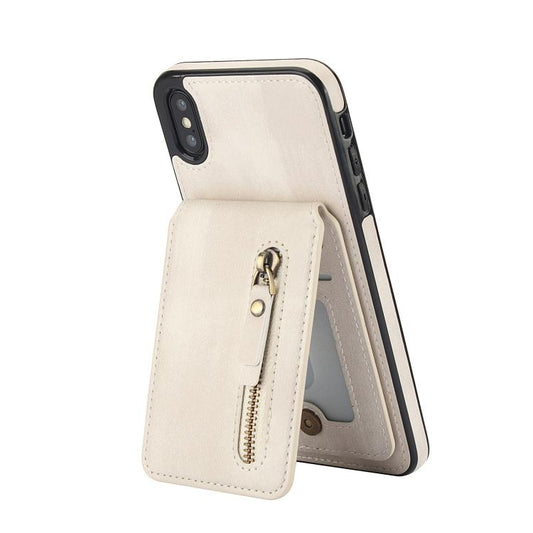 For iPhone XR Zipper Wallet Split MagSafe Leather Back Phone Case(White) - More iPhone Cases by buy2fix | Online Shopping UK | buy2fix