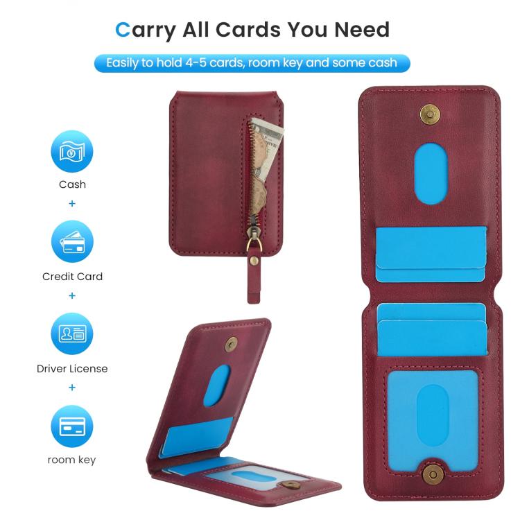 For iPhone XR Zipper Wallet Split MagSafe Leather Back Phone Case(Red) - More iPhone Cases by buy2fix | Online Shopping UK | buy2fix