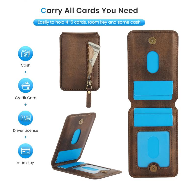 For iPhone XR Zipper Wallet Split MagSafe Leather Back Phone Case(Brown) - More iPhone Cases by buy2fix | Online Shopping UK | buy2fix