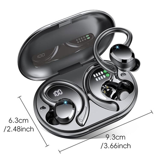 Q38 Ear-mounted LED Digital Display Wireless Bluetooth Earphone(Purple) - Bluetooth Earphone by buy2fix | Online Shopping UK | buy2fix