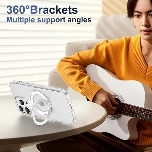 For iPhone 16 Pro Translucent Frosted MagSafe Holder Phone Case with AI Button(Transparent) - iPhone 16 Pro Cases by buy2fix | Online Shopping UK | buy2fix