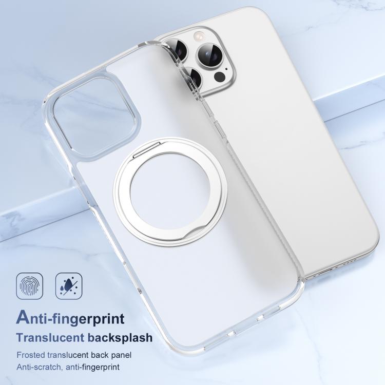 For iPhone 16 Pro Translucent Frosted MagSafe Holder Phone Case with AI Button(Transparent) - iPhone 16 Pro Cases by buy2fix | Online Shopping UK | buy2fix