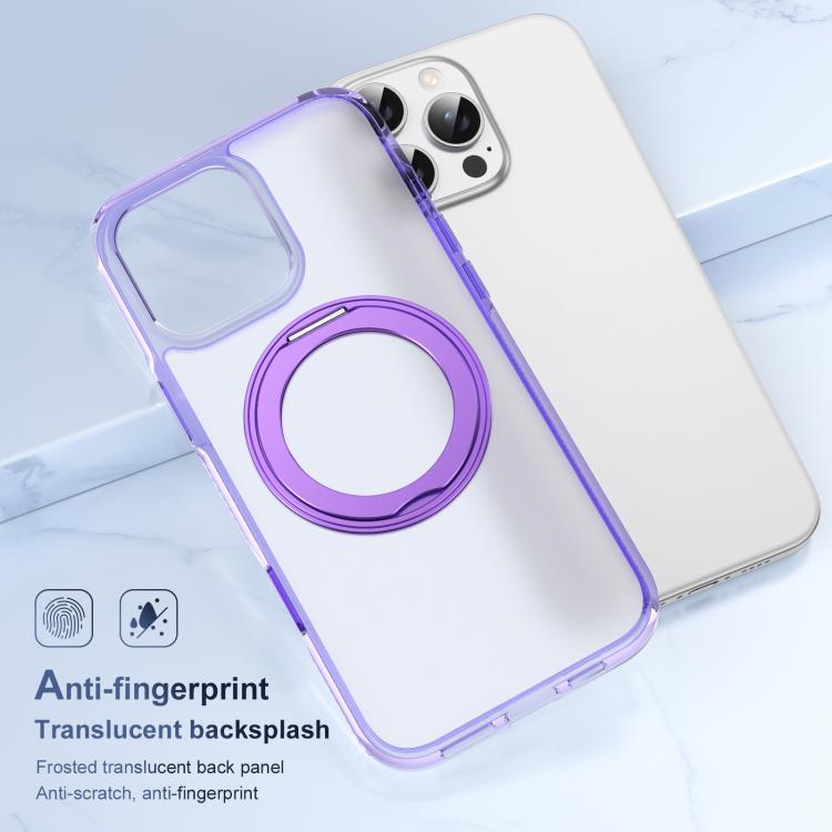 For iPhone 16 Pro Translucent Frosted MagSafe Holder Phone Case with AI Button(Purple) - iPhone 16 Pro Cases by buy2fix | Online Shopping UK | buy2fix