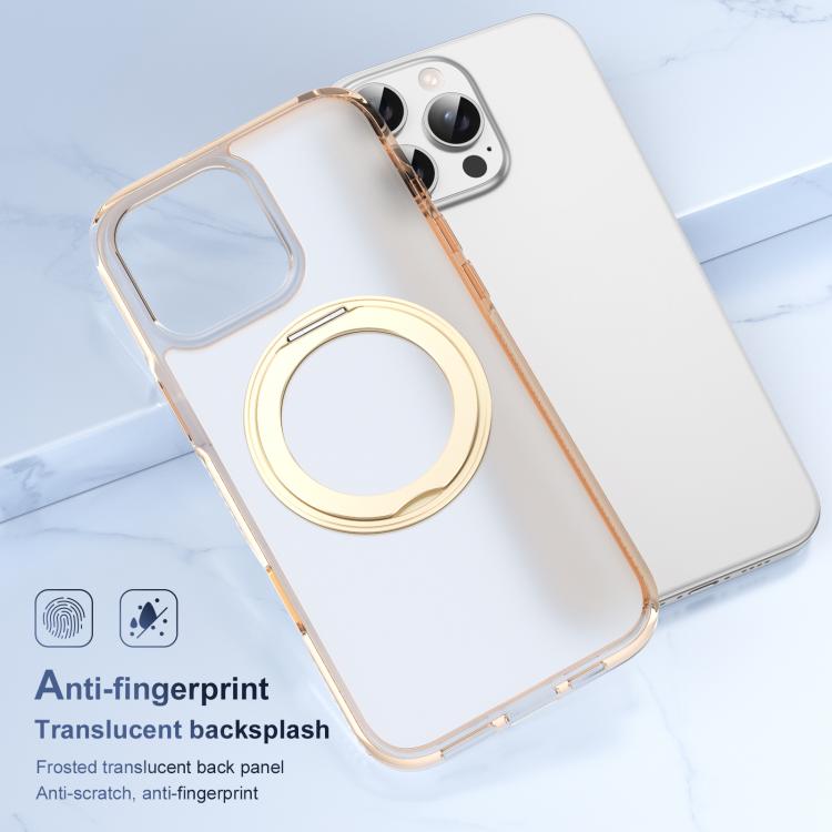 For iPhone 16 Pro Translucent Frosted MagSafe Holder Phone Case with AI Button(Gold) - iPhone 16 Pro Cases by buy2fix | Online Shopping UK | buy2fix