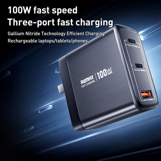 REMAX U2-AC 100W USB and Dual Type-C GaN Digital Display Fast Charger, Specification:EU Plug - USB Charger by REMAX | Online Shopping UK | buy2fix