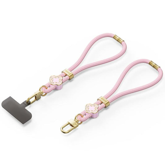 DUX DUCIS Garden Series Begonia Pattern Adjustable Short Phone Lanyard(Light Pink) - Lanyards & Wrist Straps by DUX DUCIS | Online Shopping UK | buy2fix