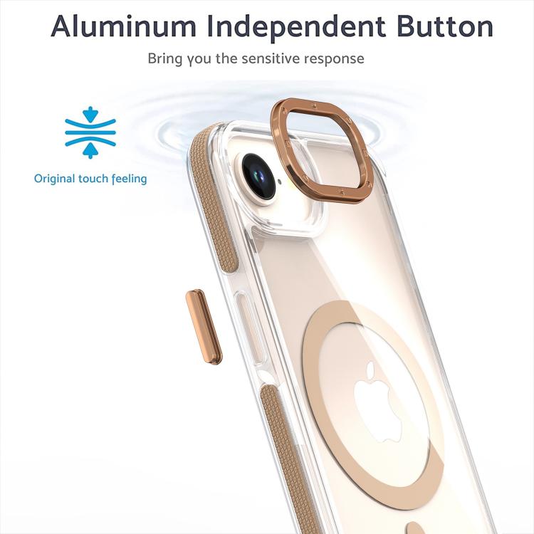 For iPhone 16e Dual-Color Clear Acrylic Hybrid TPU MagSafe Phone Case(Grey) - iPhone 16e Cases by buy2fix | Online Shopping UK | buy2fix