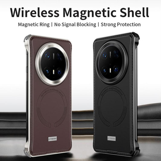 For Huawei Mate 70 Pro Metal Frameless MagSafe Leather Phone Case(Brown) - Huawei Cases by buy2fix | Online Shopping UK | buy2fix