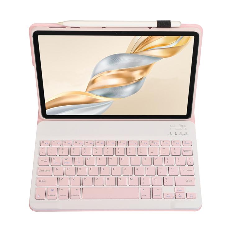 For Honor Pad X9 Pro 11.5 AH28 Ultra-thin Detachable Bluetooth Keyboard Leather Tablet Case(Pink White) - Others Keyboard by buy2fix | Online Shopping UK | buy2fix