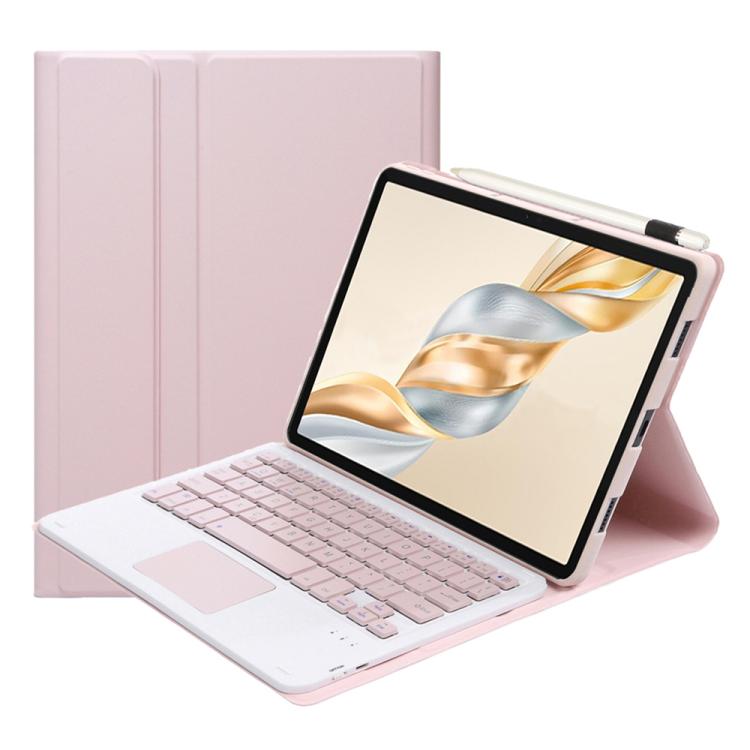 For Honor Pad X9 Pro 11.5 AH28-A Ultra-thin Detachable Bluetooth Keyboard Leather Tablet Case with Touchpad(Pink White) - Others Keyboard by buy2fix | Online Shopping UK | buy2fix