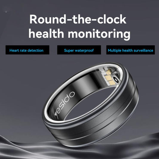 Yesido IO32 Health Monitor Smart Ring, Support Body Temperature / Heart Rate / Blood Pressure / Female Physiological Reminder, Size:57mm Inner Circumference(Black) - Smart Rings / Smart Telephones by Yesido | Online Shopping UK | buy2fix