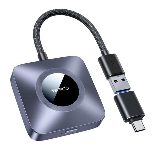 Yesido KM23 Wireless CarPlay with USB to Type-C Adapter(Grey) - Bluetooth Adapters by Yesido | Online Shopping UK | buy2fix