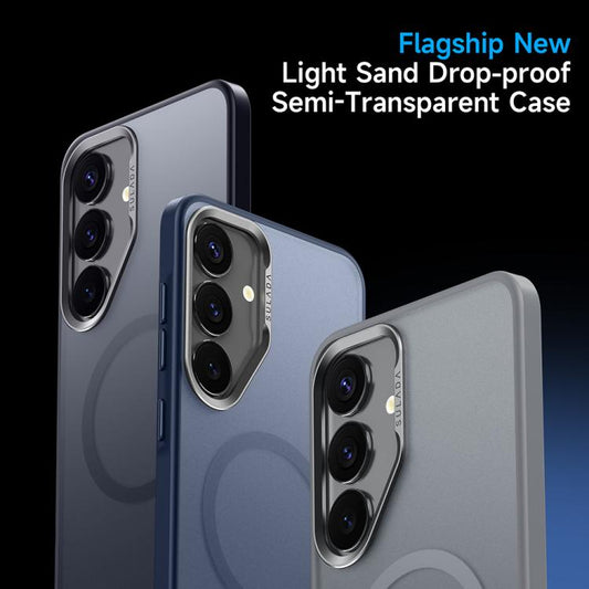 For Samsung Galaxy S25+ 5G SULADA Light Sand MagSafe Magnetic PC Hybrid TPU Phone Case(Black) - Galaxy S25+ 5G Cases by SULADA | Online Shopping UK | buy2fix