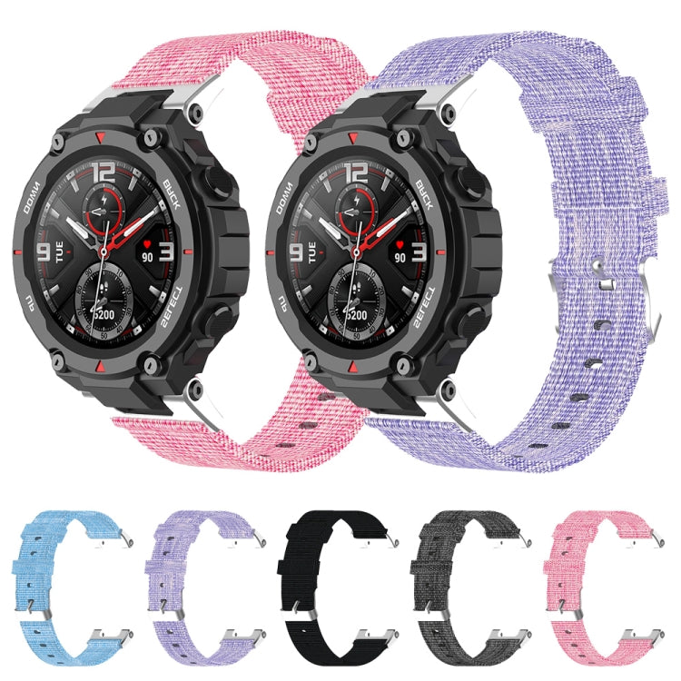 For Huami Amazfit T-Rex A1918 Nylon Canvas Replacement Strap with Screwdriver(Gray) - Watch Bands by buy2fix | Online Shopping UK | buy2fix