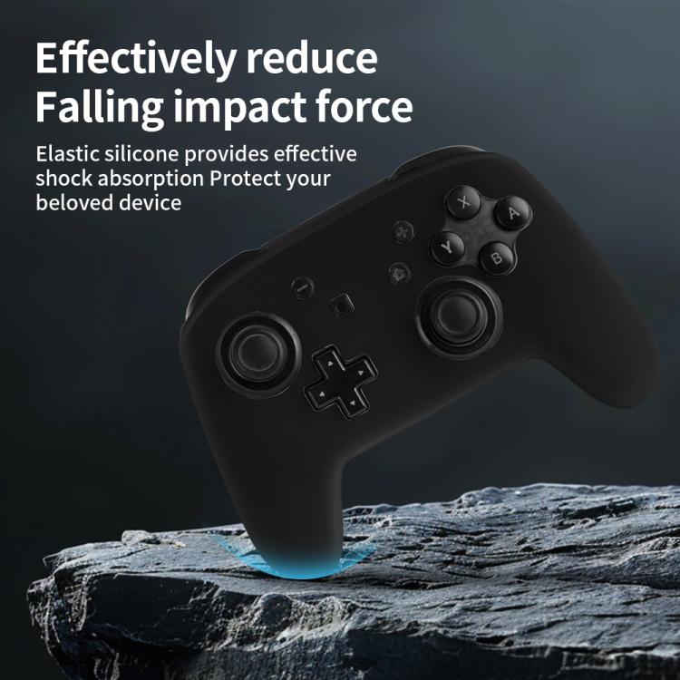 For Nintendo Switch Pro Game Handle Solid Color Silicone Protective Cover(Transparent) - Cases by buy2fix | Online Shopping UK | buy2fix