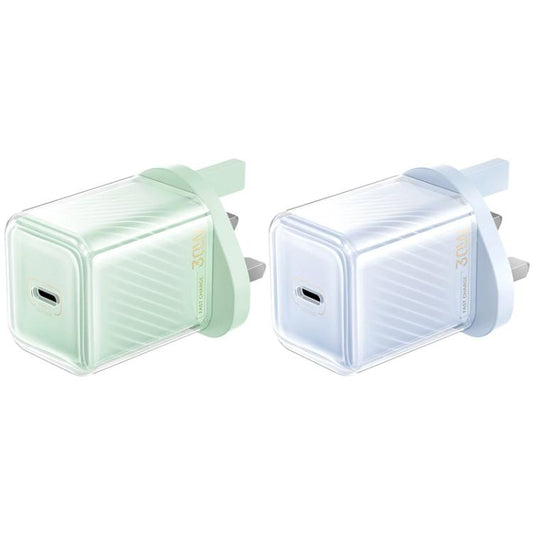 REMAX RP-U91 Jiltry Series 30W PD+QC Type-C GaN Multi-compatible Fast Charger, Plug:UK Plug(Purple) - USB Charger by REMAX | Online Shopping UK | buy2fix