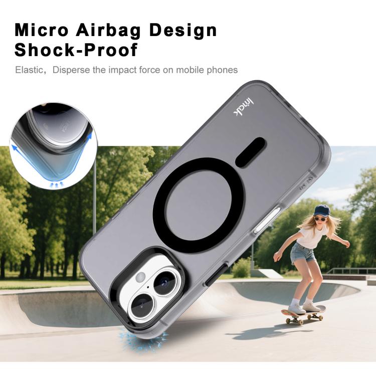 For iPhone 16 Plus IMAK Candy Series Shockproof MagSafe Phone Case(Black) - iPhone 16 Plus Cases by imak | Online Shopping UK | buy2fix
