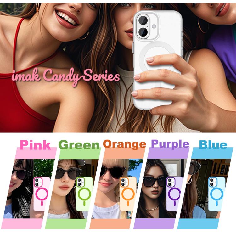 For iPhone 16 Plus IMAK Candy Series Shockproof MagSafe Phone Case(Blue) - iPhone 16 Plus Cases by imak | Online Shopping UK | buy2fix