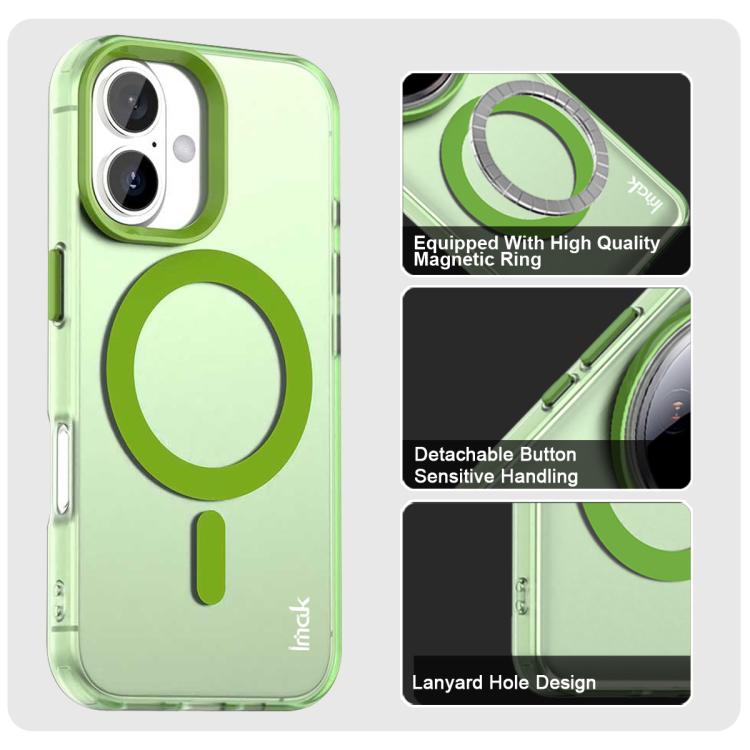 For iPhone 16 Plus IMAK Candy Series Shockproof MagSafe Phone Case(Green) - iPhone 16 Plus Cases by imak | Online Shopping UK | buy2fix