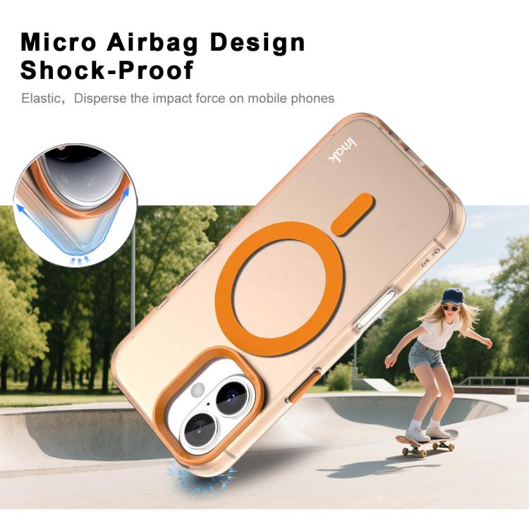 For iPhone 16 Plus IMAK Candy Series Shockproof MagSafe Phone Case(Orange) - iPhone 16 Plus Cases by imak | Online Shopping UK | buy2fix