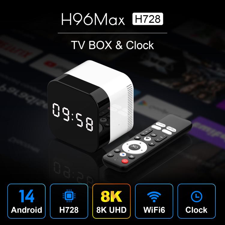 H96Max 8K UHD Android 14 Smart TV Box with Remote Control, 4GB+128GB, Allwinner H728 Octa-Core(UK Plug) - Others by buy2fix | Online Shopping UK | buy2fix