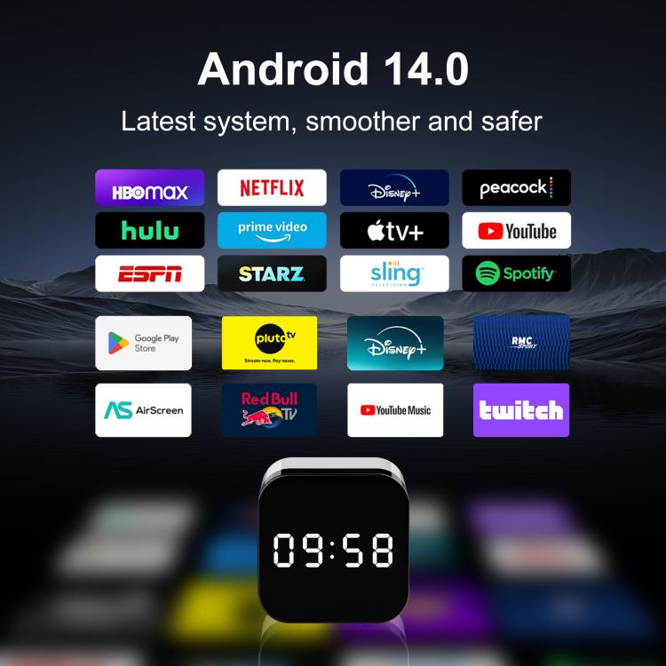 H96Max 8K UHD Android 14 Smart TV Box with Remote Control, 4GB+128GB, Allwinner H728 Octa-Core(UK Plug) - Others by buy2fix | Online Shopping UK | buy2fix