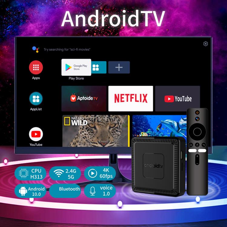 Q7 4K UHD Android 10 Smart TV Box with Remote Control, 2GB+8GB, Allwinner H313 Quad-Core(US Plug) - Others by buy2fix | Online Shopping UK | buy2fix