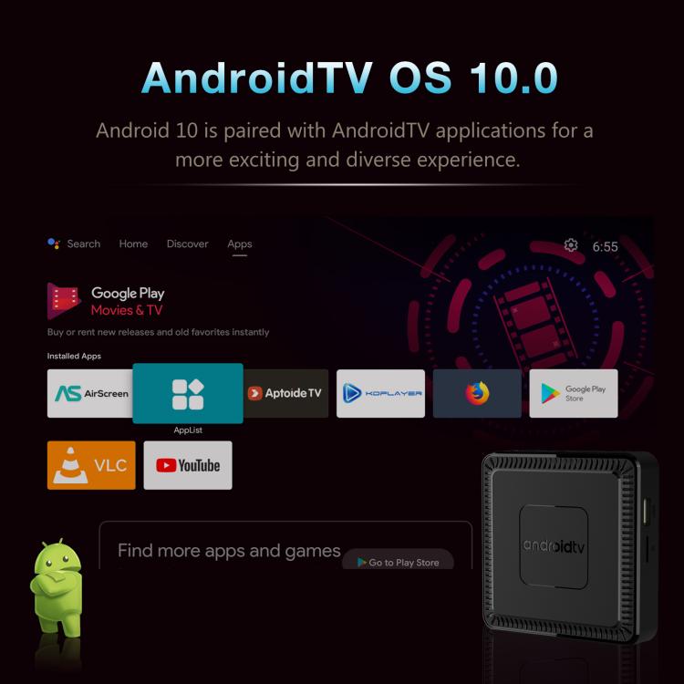 Q7 4K UHD Android 10 Smart TV Box with Remote Control, 2GB+8GB, Allwinner H313 Quad-Core(US Plug) - Others by buy2fix | Online Shopping UK | buy2fix