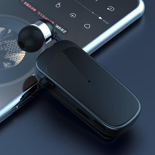 K52 Business Lavalier Retractable Cable Bluetooth Earphone(Black) - Bluetooth Earphone by buy2fix | Online Shopping UK | buy2fix