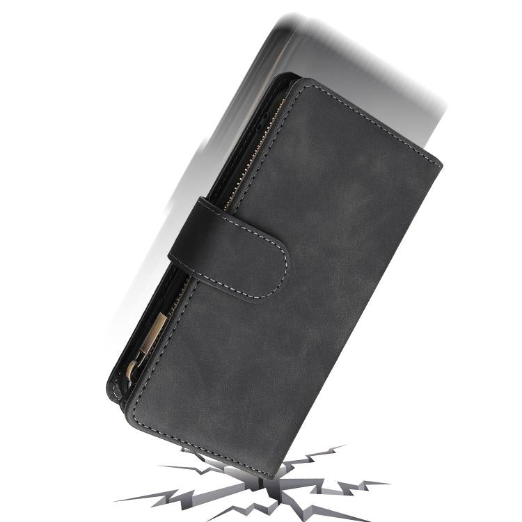 For iPhone 16e Multifunctional Multi-Card Wallet Phone Leather Case(Black) - iPhone 16e Cases by buy2fix | Online Shopping UK | buy2fix