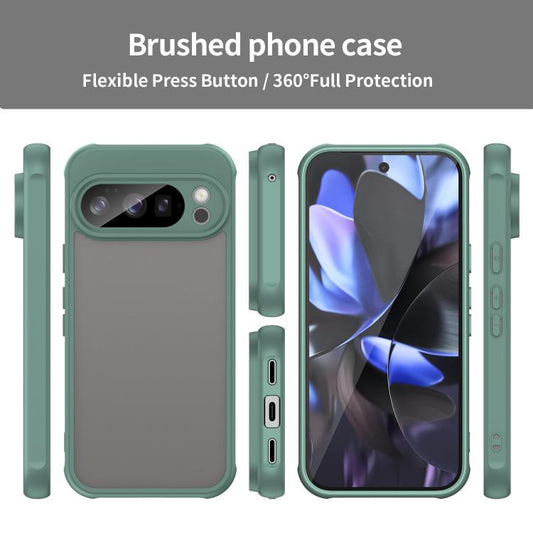 For Google Pixel 10 Pro Fan Dun Series TPU Hybrid PC Frosted Phone Case(Green) - Google Cases by buy2fix | Online Shopping UK | buy2fix