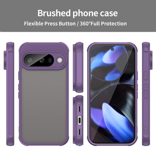For Google Pixel 10 Fan Dun Series TPU Hybrid PC Frosted Phone Case(Purple) - Google Cases by buy2fix | Online Shopping UK | buy2fix