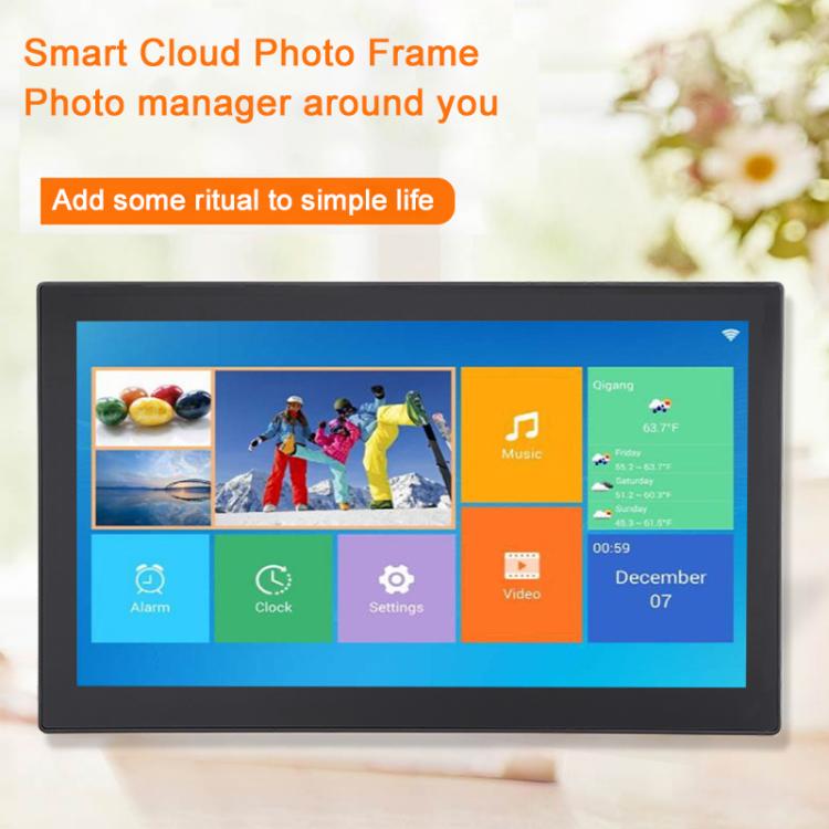 XCLT2150 21.5 inch IPS Screen WiFi Digital Cloud Photo Frame Wall Mounted LED Advertising Machine, Plug Type:AU Plug(Black) - 15 inch Above by buy2fix | Online Shopping UK | buy2fix