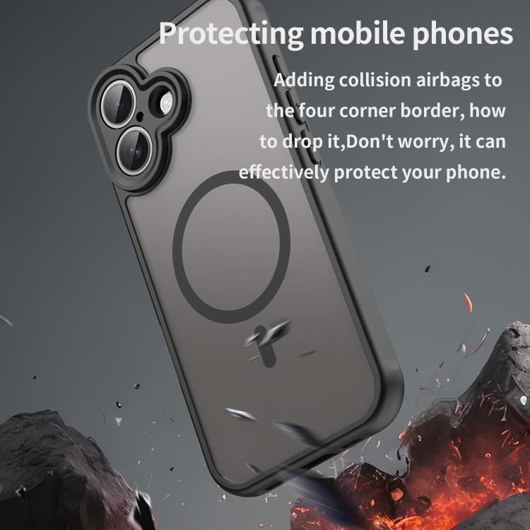 For iPhone 17 Fan Dun Series TPU Hybrid PC Frosted Magsafe Phone Case(Black) - iPhone 17 Cases by buy2fix | Online Shopping UK | buy2fix