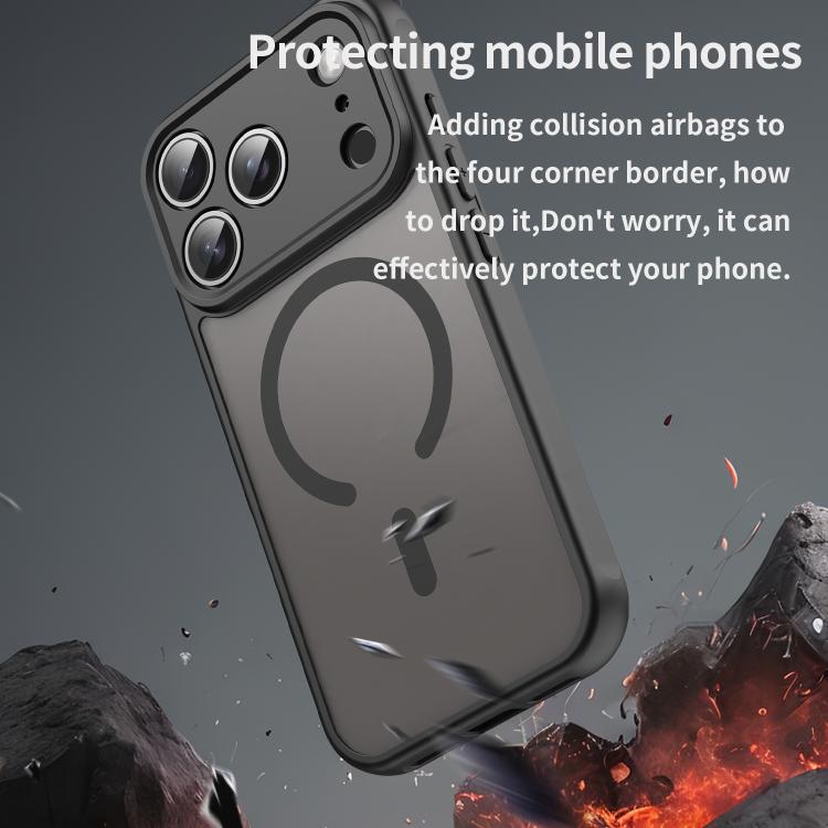 For iPhone 17 Pro Fan Dun Series TPU Hybrid PC Frosted Magsafe Phone Case(Black) - iPhone 17 Pro Cases by buy2fix | Online Shopping UK | buy2fix