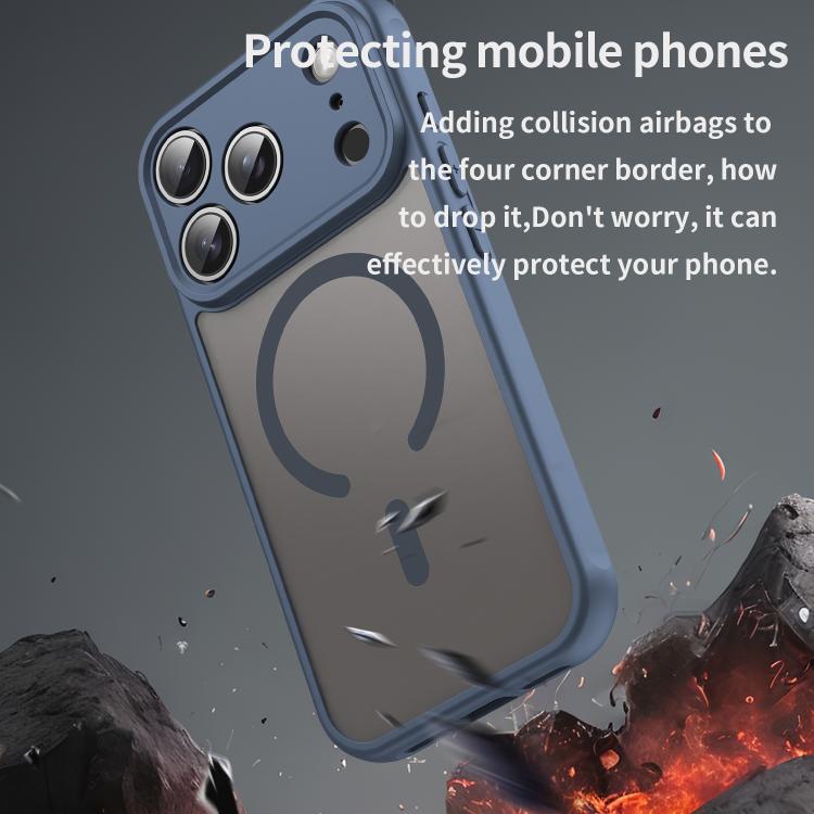 For iPhone 17 Pro Fan Dun Series TPU Hybrid PC Frosted Magsafe Phone Case(Blue) - iPhone 17 Pro Cases by buy2fix | Online Shopping UK | buy2fix