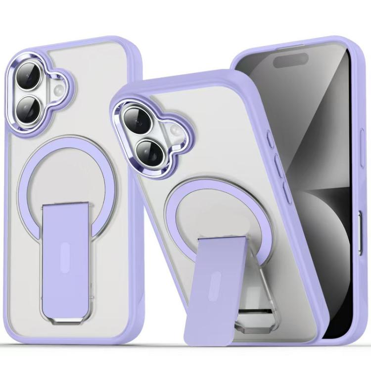 For iPhone 17 Acrylic Hybrid TPU MagSafe Holder Phone Case(Lavender Purple) - iPhone 17 Cases by buy2fix | Online Shopping UK | buy2fix