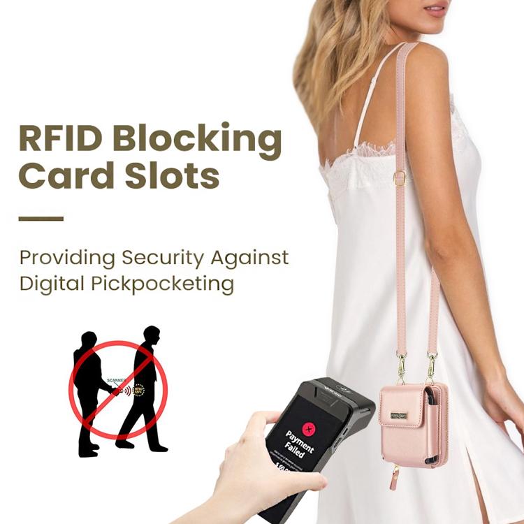 For Samsung Galaxy Z Flip6 /5 /4 /3 AwQuer AW005 Crossbody Folding Phone Leather Bag(Rose Gold) - Galaxy Z Flip6 5G Cases by Awquer | Online Shopping UK | buy2fix