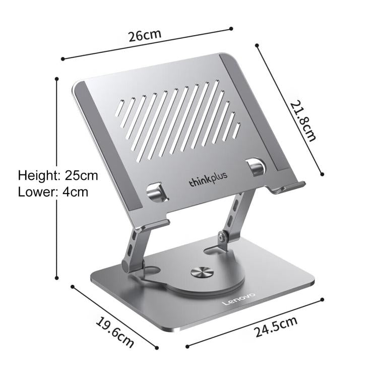 Lenovo Thinkplus ZJA7 360 Degree Rotating Laptop Heat Dissipation Metal Holder(Grey) - Laptop Stand by Lenovo | Online Shopping UK | buy2fix