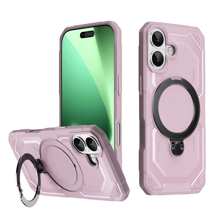 For iPhone 17 Frosted MagSafe Holder Phone Case(Pink) - iPhone 17 Cases by buy2fix | Online Shopping UK | buy2fix