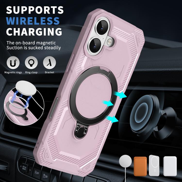 For iPhone 17 Frosted MagSafe Holder Phone Case(Pink) - iPhone 17 Cases by buy2fix | Online Shopping UK | buy2fix