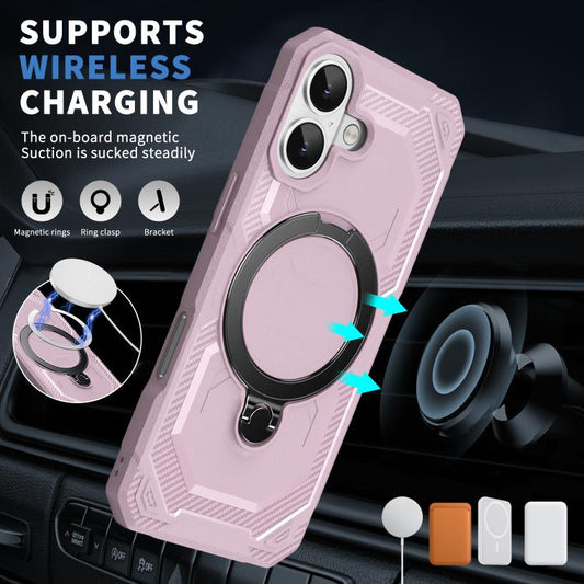 For iPhone 17 Frosted MagSafe Holder Phone Case(Pink) - iPhone 17 Cases by buy2fix | Online Shopping UK | buy2fix