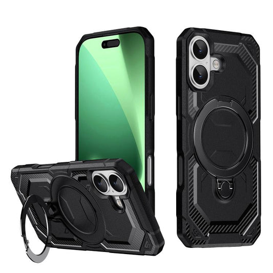 For iPhone 17 Frosted MagSafe Holder Phone Case(Black) - iPhone 17 Cases by buy2fix | Online Shopping UK | buy2fix