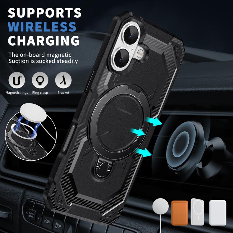 For iPhone 17 Frosted MagSafe Holder Phone Case(Black) - iPhone 17 Cases by buy2fix | Online Shopping UK | buy2fix