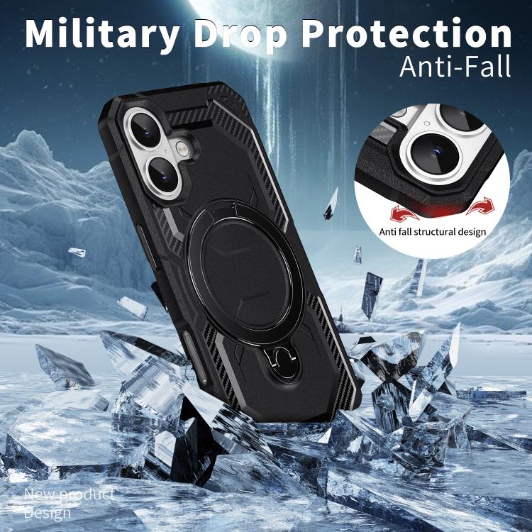 For iPhone 17 Frosted MagSafe Holder Phone Case(Black) - iPhone 17 Cases by buy2fix | Online Shopping UK | buy2fix