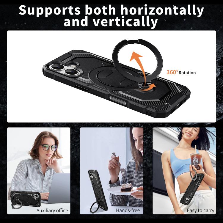 For iPhone 17 Frosted MagSafe Holder Phone Case(Black) - iPhone 17 Cases by buy2fix | Online Shopping UK | buy2fix