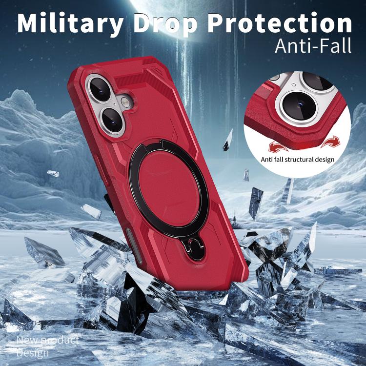 For iPhone 17 Frosted MagSafe Holder Phone Case(Red) - iPhone 17 Cases by buy2fix | Online Shopping UK | buy2fix